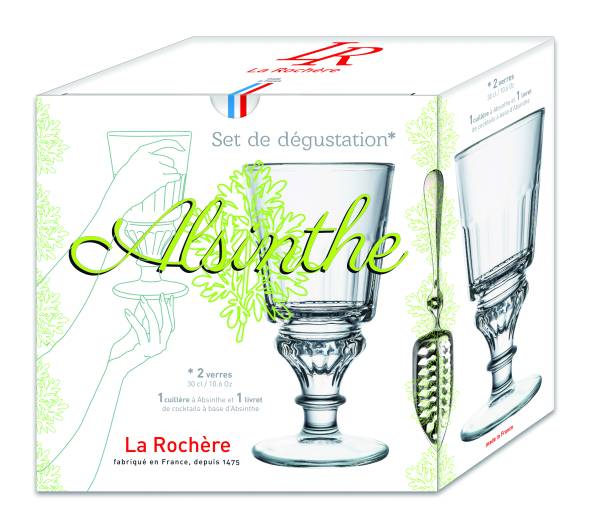 2 x Absinthe Glas + 1 x Löffel La Rochère